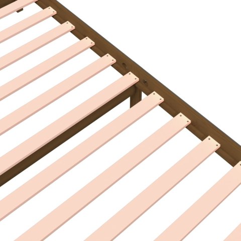 RAMA ŁÓŻKA MIODOWY BRĄZ DREWNO 120X190CM PODWÓJNA