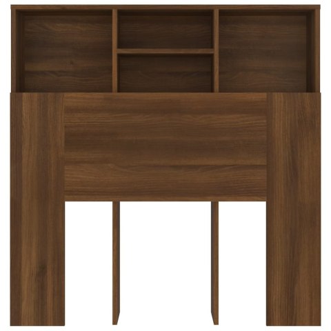 WEZGŁOWIE ŁÓŻKA Z PÓŁKAMI 100X19X1035CM BRĄZOWY DĄB