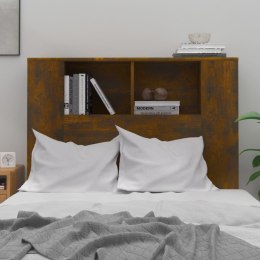 WEZGŁOWIE ŁÓŻKA Z PÓŁKAMI PRZYDYMIONY DĄB 100X185X1045CM