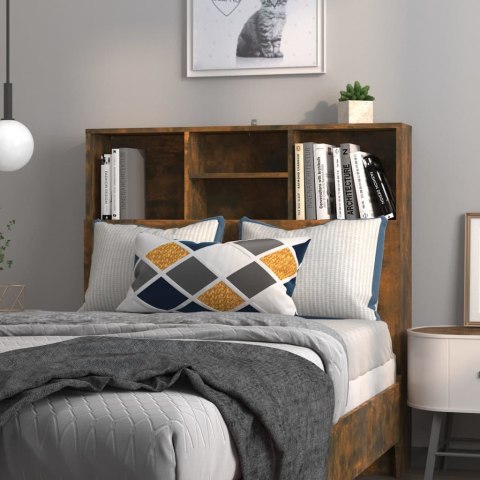 WEZGŁOWIE ŁÓŻKA Z PÓŁKAMI 100X19X1035CM PRZYDYMIONY DĄB