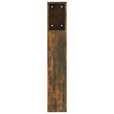 WEZGŁOWIE ŁÓŻKA Z PÓŁKAMI PRZYDYMIONY DĄB 200X185X1045CM