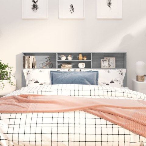 WEZGŁOWIE ŁÓŻKA Z PÓŁKAMI 180X19X1035CM SZARY DĄB SONOMA