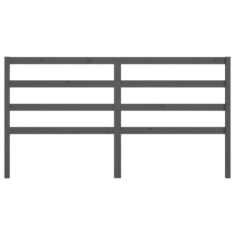 WEZGŁOWIE ŁÓŻKA SZARE 206X4X100CM DREWNO SOSNOWE