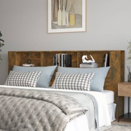 WEZGŁOWIE ŁÓŻKA Z PÓŁKAMI PRZYDYMIONY DĄB 220X185X1045CM