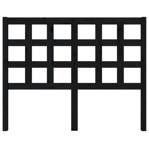 WEZGŁOWIE ŁÓŻKA CZARNE 1255X4X100CM DREWNO SOSNOWE