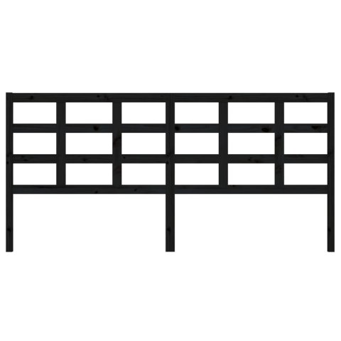 WEZGŁOWIE ŁÓŻKA CZARNE 2055X4X100CM DREWNO SOSNOWE