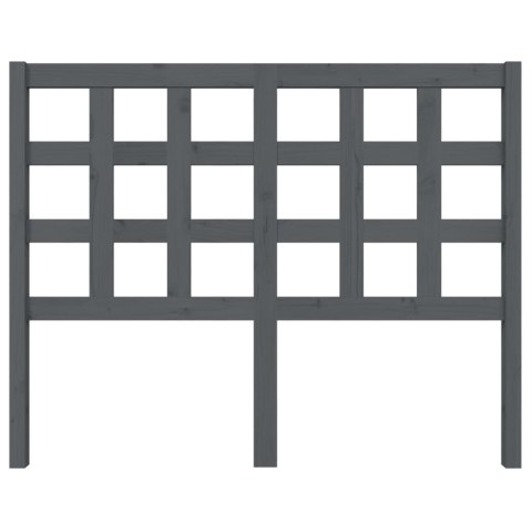 WEZGŁOWIE ŁÓŻKA SZARE 1255X4X100CM DREWNO SOSNOWE