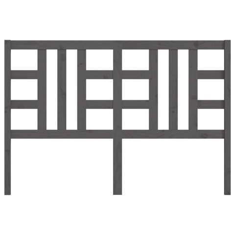 WEZGŁOWIE ŁÓŻKA SZARE 126X4X100CM DREWNO SOSNOWE