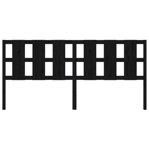 WEZGŁOWIE ŁÓŻKA CZARNE 2055X4X100CM DREWNO SOSNOWE