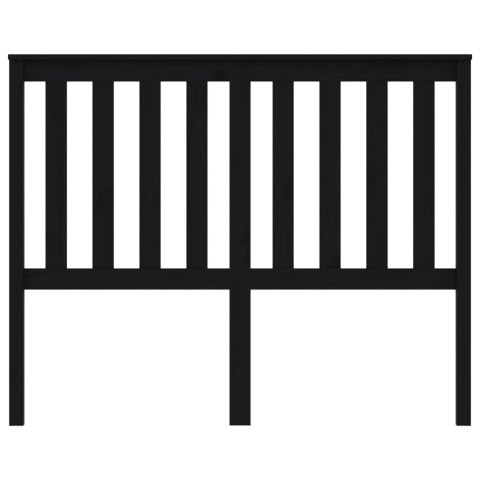 WEZGŁOWIE ŁÓŻKA CZARNE 126X6X101CM DREWNO SOSNOWE