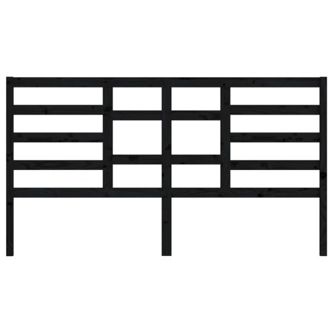 WEZGŁOWIE ŁÓŻKA CZARNE 206X4X104CM DREWNO SOSNOWE