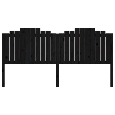 WEZGŁOWIE ŁÓŻKA CZARNE 206X4X110CM DREWNO SOSNOWE