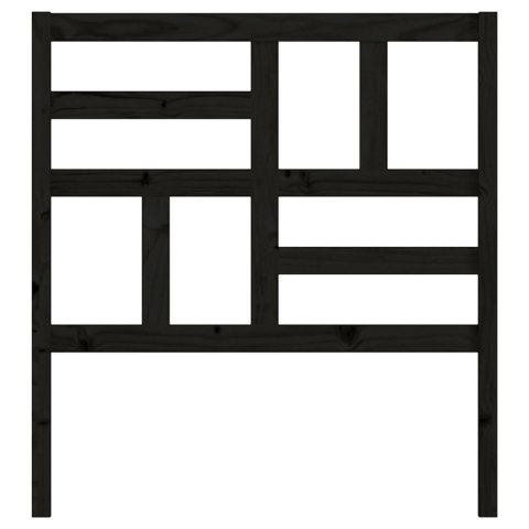 WEZGŁOWIE ŁÓŻKA CZARNE 96X4X104CM DREWNO SOSNOWE