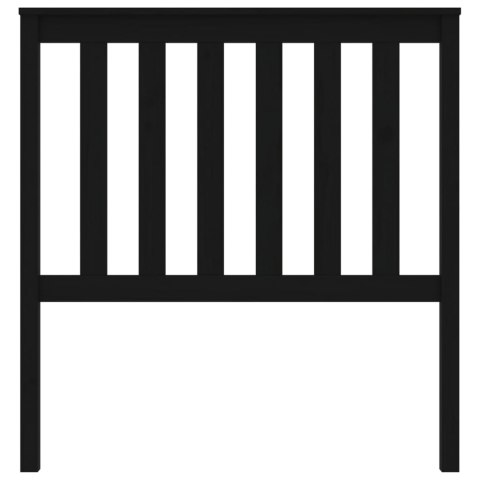 WEZGŁOWIE ŁÓŻKA CZARNE 96X6X101CM DREWNO SOSNOWE