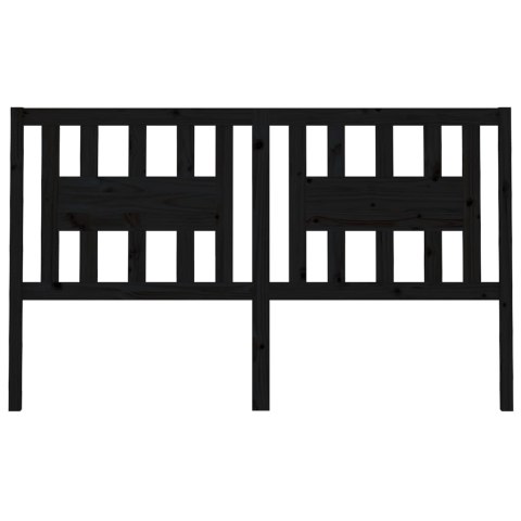 WEZGŁOWIE ŁÓŻKA CZARNE 126X4X100CM DREWNO SOSNOWE