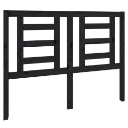 WEZGŁOWIE ŁÓŻKA CZARNE 126X4X100CM DREWNO SOSNOWE