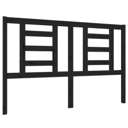 WEZGŁOWIE ŁÓŻKA CZARNE 146X4X100CM DREWNO SOSNOWE