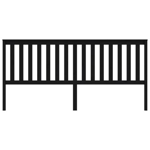 WEZGŁOWIE ŁÓŻKA CZARNE 206X6X101CM DREWNO SOSNOWE