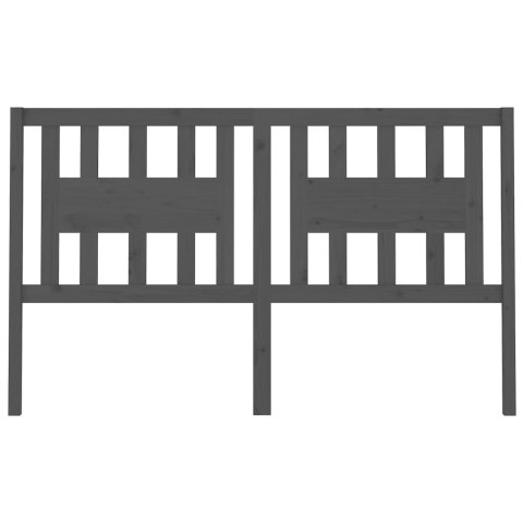 WEZGŁOWIE ŁÓŻKA SZARE 126X4X100CM DREWNO SOSNOWE