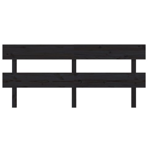 WEZGŁOWIE ŁÓŻKA CZARNE 184X3X81CM DREWNO SOSNOWE