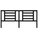 WEZGŁOWIE ŁÓŻKA CZARNE 206X4X100CM DREWNO SOSNOWE