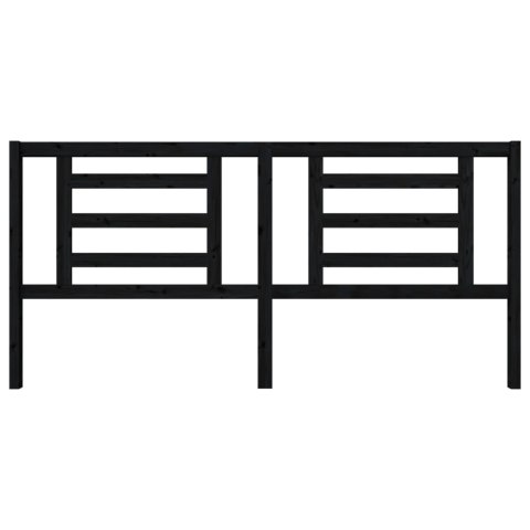 WEZGŁOWIE ŁÓŻKA CZARNE 206X4X100CM DREWNO SOSNOWE