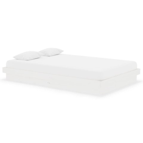 RAMA ŁÓŻKA BIAŁA DREWNO 120X190CM PODWÓJNA