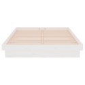 RAMA ŁÓŻKA BIAŁA DREWNO 120X190CM PODWÓJNA