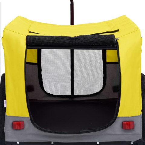 PRZYCZEPKA ROWEROWA 2-W-1 DLA ZWIERZĄT I DO BIEGANIA ŻÓŁTY-SZARY