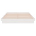 RAMA ŁÓŻKA BIAŁA DREWNO 135X190CM PODWÓJNA