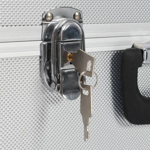 SKRZYNKA NA NARZĘDZIA 38X22,5X34CM SREBRNA ALUMINIUM