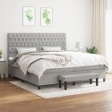 ŁÓŻKO KONTYNENTALNE Z MATERACEM 200X200CM JASNOSZARE TKANINA