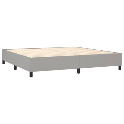 ŁÓŻKO KONTYNENTALNE Z MATERACEM 200X200CM JASNOSZARE TKANINA