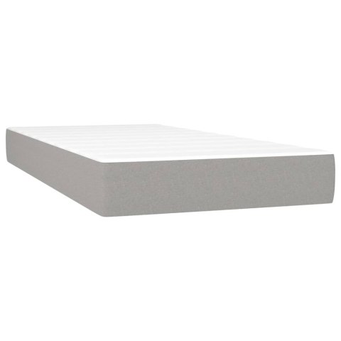 ŁÓŻKO KONTYNENTALNE Z MATERACEM 200X200CM JASNOSZARE TKANINA
