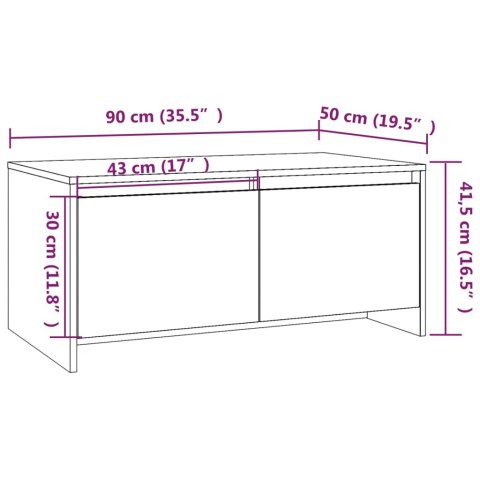 STOLIK KAWOWY PRZYDYMIONY DĄB 90X50X415CM