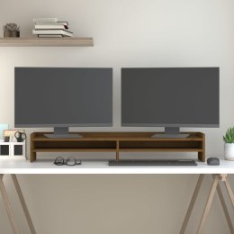 PODSTAWA PODSTAWKA PÓŁKA POD MONITOR MIODOWY BRĄZ PODWÓJNA