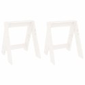 STOŁKI 2SZT BIAŁE 40X40X45CM DREWNO SOSNOWE