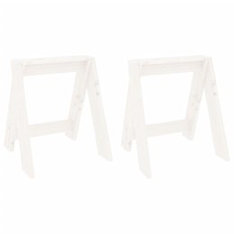 STOŁKI 2SZT BIAŁE 40X40X45CM DREWNO SOSNOWE
