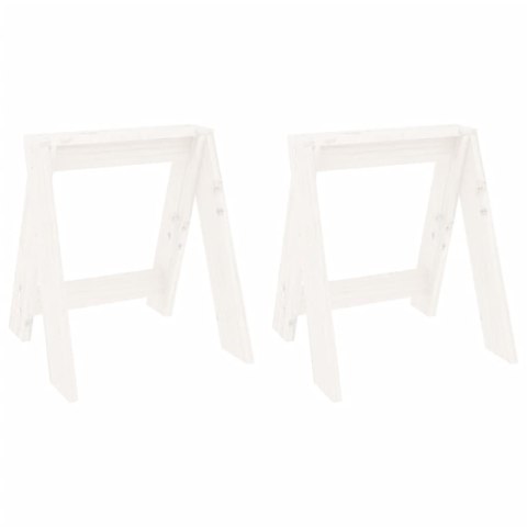 STOŁKI 2SZT BIAŁE 40X40X45CM DREWNO SOSNOWE