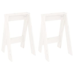 STOŁKI 2SZT BIAŁE 40X40X60CM DREWNO SOSNOWE