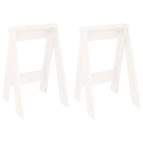 STOŁKI 2SZT BIAŁE 40X40X60CM DREWNO SOSNOWE