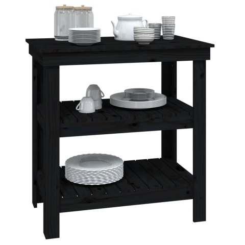 STOLIK ROBOCZY CZARNY 78,5X50X80CM DREWNO SOSNOWE