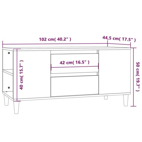 SZAFKA POD TV PRZYDYMIONY DĄB 102X44,5X50CM