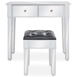 LUSTRZANA TOALETKA ZE STOŁKIEM I SZKŁO