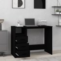 BIURKO Z SZUFLADAMI CZARNE 102X50X76CM