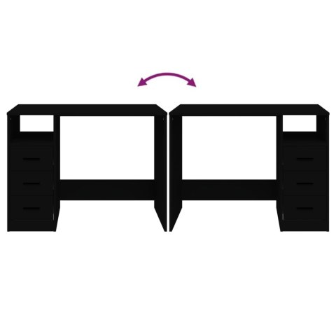 BIURKO Z SZUFLADAMI CZARNE 102X50X76CM