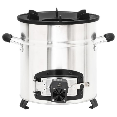 KUCHENKA NA DREWNO Z WENTYLATOREM USB STAL 35,5X26X28CM