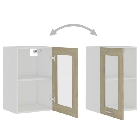 SZAFKA WISZĄCA Z SZYBĄ KOLOR DĄB SONOMA 40X31X60CM