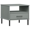 STOLIK NOCNY OSLO SZARY DREWNO SOSNOWE METALOWE NÓŻKI