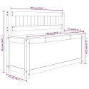 ŁAWKA CZARNA 110X41X76,5CM DREWNO SOSNOWE